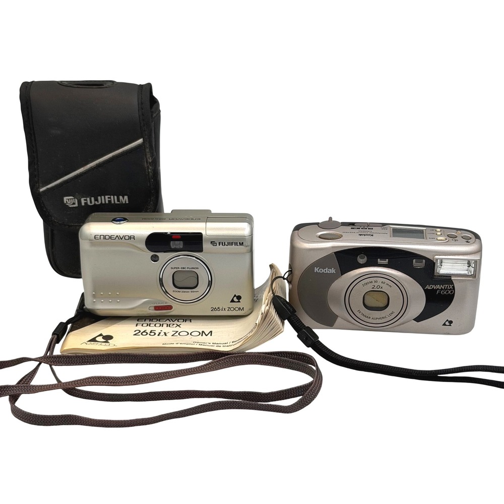 Fujifilm Endeavor 265ix Zoom & Kodak Advantix F600 APS Film Camera Bundle Case